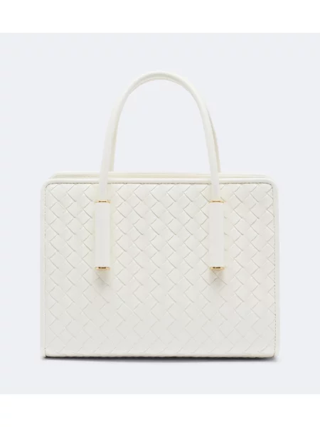 Top Bottega Veneta din piele alb