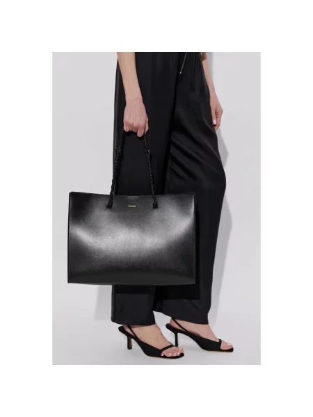 Shopperka Jil Sander skórzana niebieska
