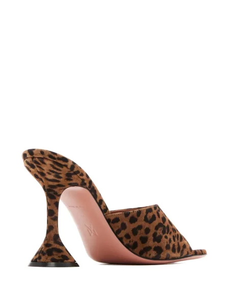 Raštuotos sandalai Amina Muaddi leopardinės ruda