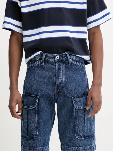 G-Star Raw pantaloni scurți jeans bărbați bleumarin