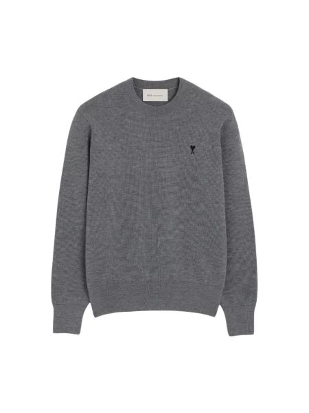Sweter Ami Paris wełniany szary