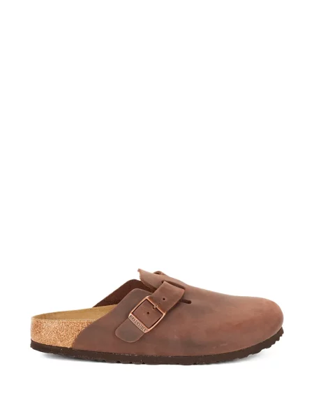 Papuci tip mules Birkenstock cu cataramă maro