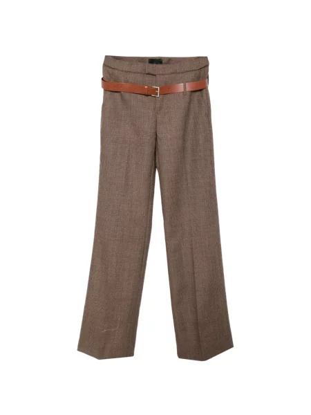 Cu centură pantaloni Dondup în carouri maro