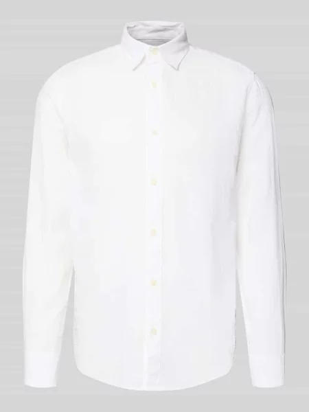 Koszula casualowa o kroju slim fit z mieszanki bawełny i lnu model CAIDENLS SOLID' Only & Sons biała