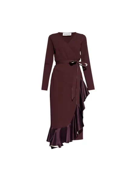 Sukienka Lanvin z falbankami czerwona