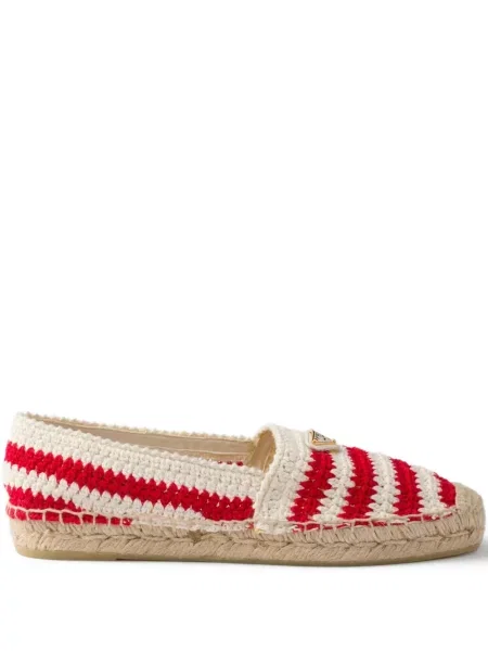 Espadrile Prada cu dungi roșu