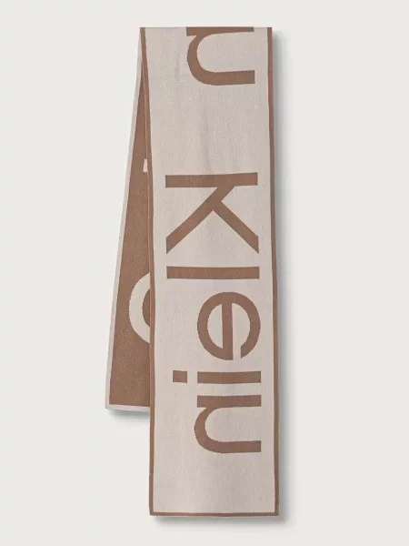 Calvin Klein šal z bombažem rjava