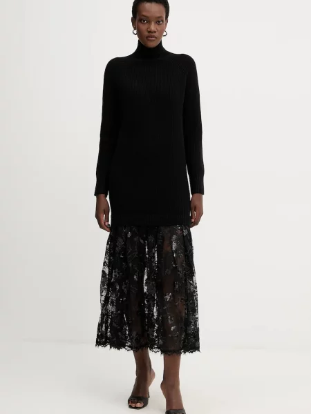 Obleka z dodatkom volne Ermanno Firenze črna