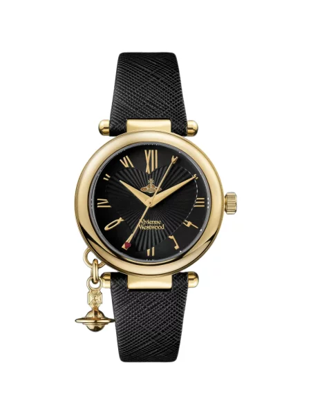 Ceas Vivienne Westwood cu motiv cu inimi negru