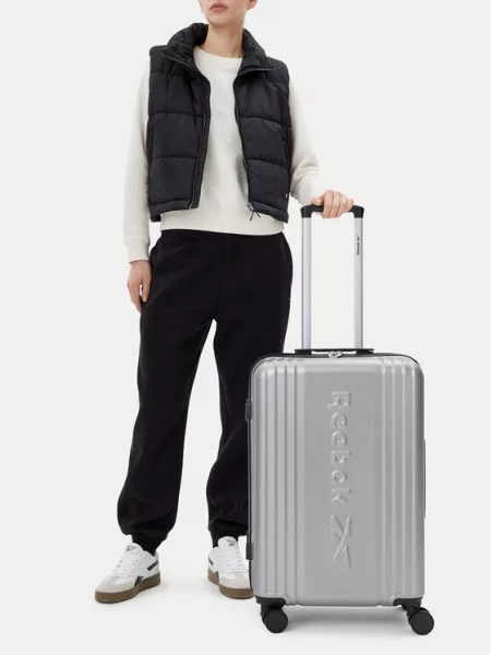 Чемодан Reebok серебряный