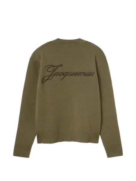 Pulover Jacquemus cu broderie verde