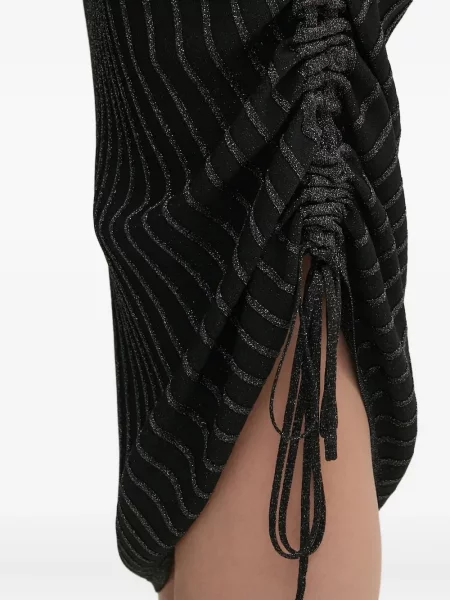 Rochie midi Liu Jo cu dungi până la genunchi de costum negru