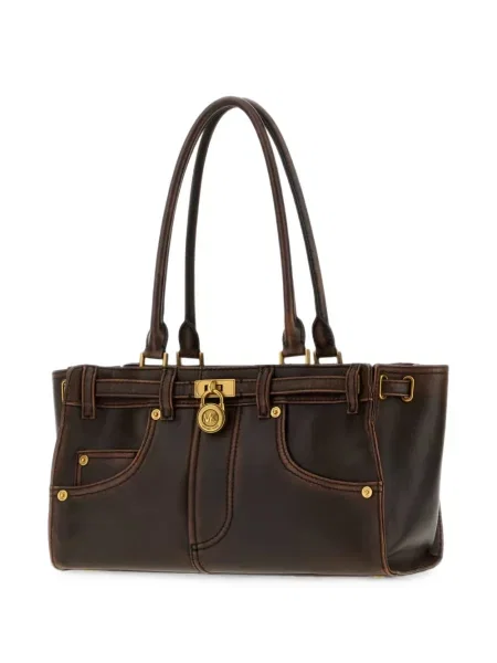 Geanta crossbody Michael Michael Kors din piele cu autograf maro