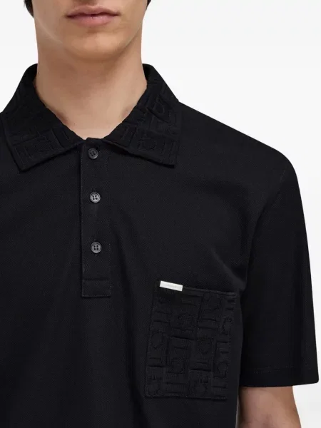Polo Ferragamo din jacard negru