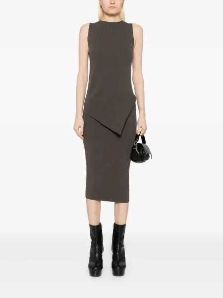 Rochie midi Rick Owens până la genunchi de costum gri