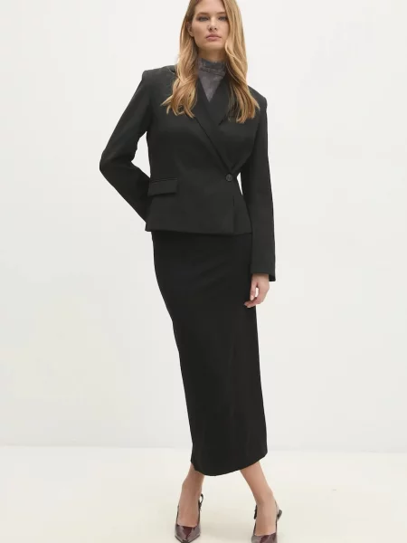 Піджак Answear Lab двобортний однотонна чорний