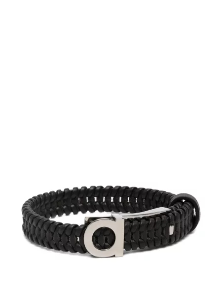 Brăţară Ferragamo din piele țesută negru