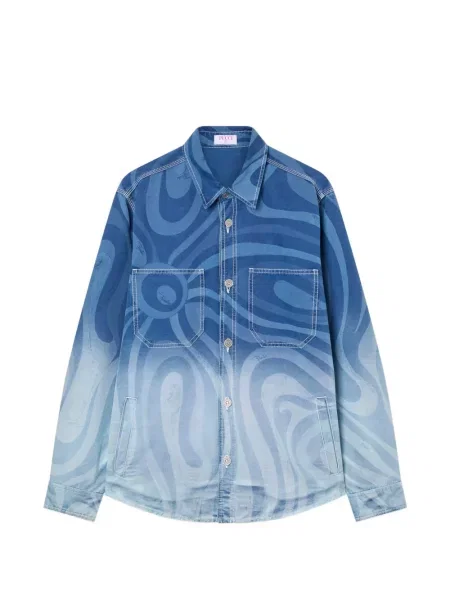 Дънково яке Pucci с принт синьо