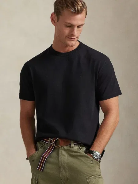 Тениска Polo Ralph Lauren с изчистен дизайн черно
