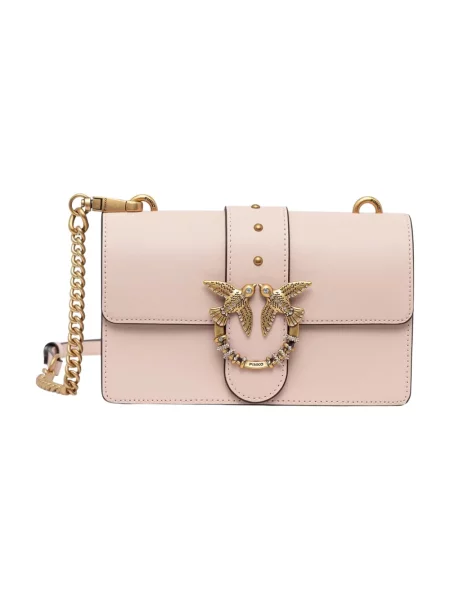 Pinko torebka crossbody skórzana różowa