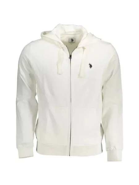 Hanorac cu fermoar U.s. Polo Assn. alb