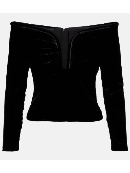 Top Roland Mouret de catifea negru