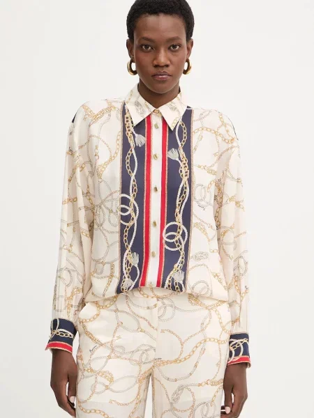 Marciano by Guess koszula AMANDA regular z kołnierzykiem klasycznym beżowy