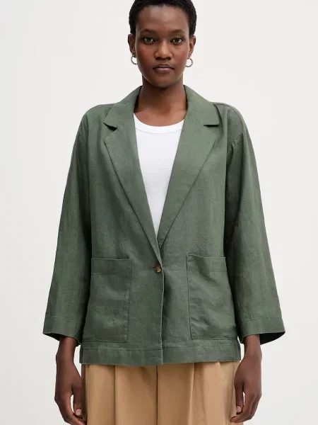 United Colors of Benetton sacou cu un singur rând de pentru femei din in verde