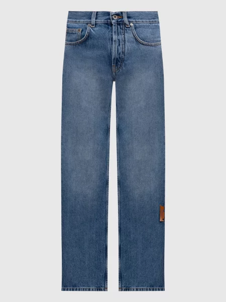 Джинсы Off-white с потертостями синие