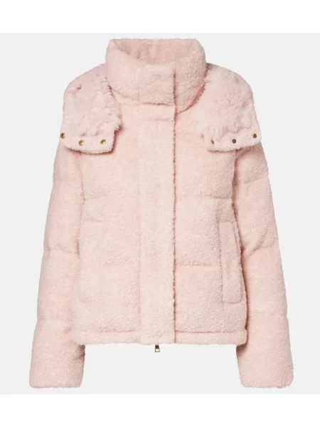 Kurtka puchowa Moncler z kapturem różowa