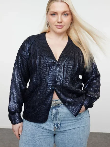 Cardigan Trendyol tricotate negru