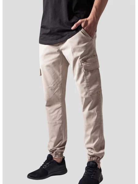 Spodnie Urban Classics Washed Cargo Twill Jogging Pants Beige brązowe