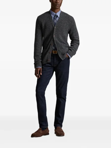 Dlouhá pruhovaná s límcem kšiltovka Polo Ralph Lauren modrá