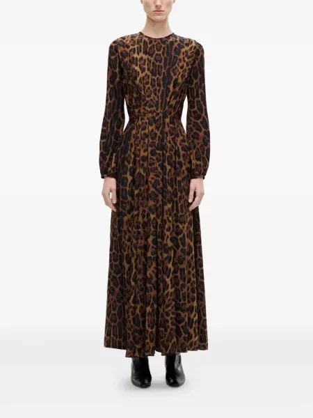 Rochie Adam Lippes cu imagine cu model leopard maro