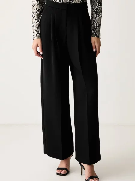 Karl Lagerfeld pantaloni pentru femei cu amestec de lână negru
