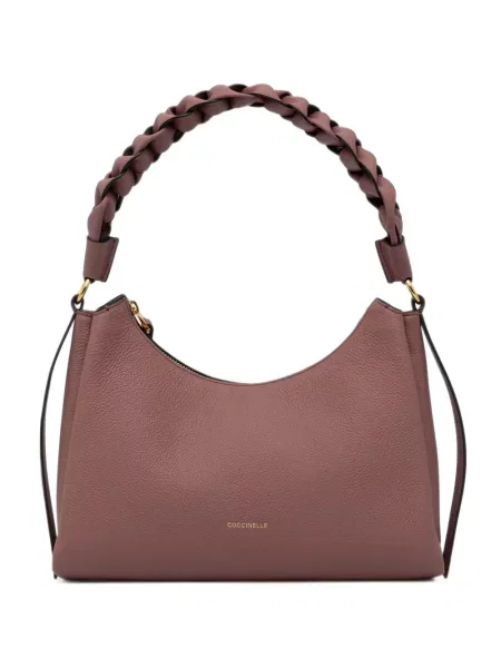 Geantă shopper Coccinelle țesută roz