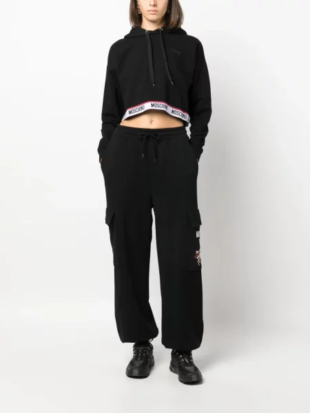 Bėgimas meškiukas kelnės Moschino juoda