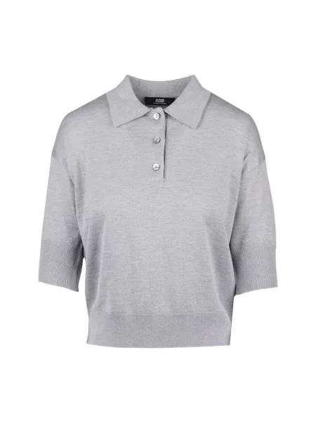 Polo Alpha Studio z kaszmiru szare