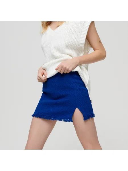 Sinsay Mini sukně z vlněné směsi Modrá