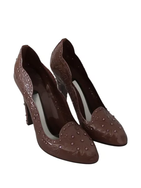 Pantofi cu toc Dolce & Gabbana cu model floral maro