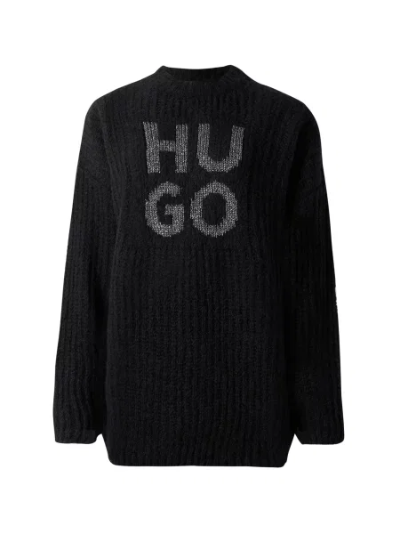 HUGO De lână pulover Sloguis negru