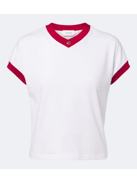 Tricou Versace din jerseu alb