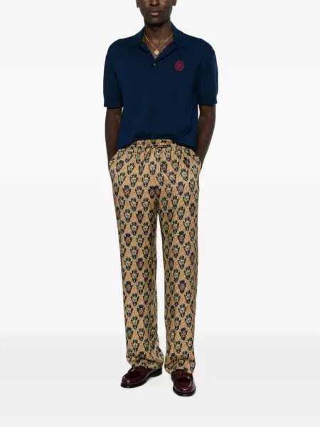 Πλεκτό polo Drôle De Monsieur με κέντημα μπλε