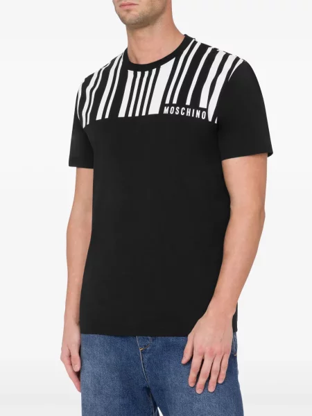 Raštuotas marškinėliai Moschino juoda