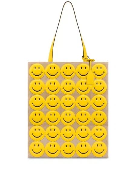 Geanta de piele Moschino din piele galben