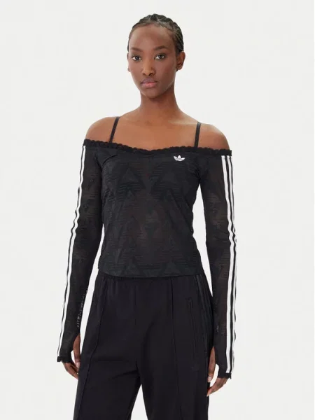 Adidas Bluza Lace Bardot črna
