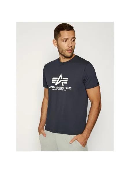 Alpha Industries Póló Basic Sötétkék Regular Fit haditengerészet
