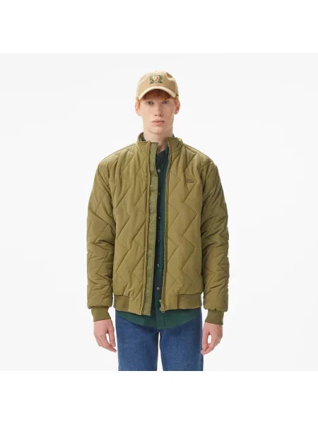 Lacoste Kurtka Ze Stójką Pikowana Khaki zielony