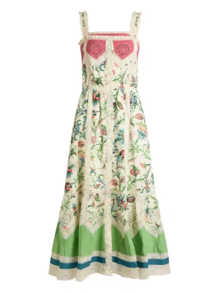 Rochie midi Etro cu model floral cu imagine până la genunchi