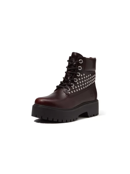 TIMBERLAND Ghete cu șireturi burgundy / argintiu roșu
